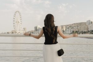 Photo pleated skirt